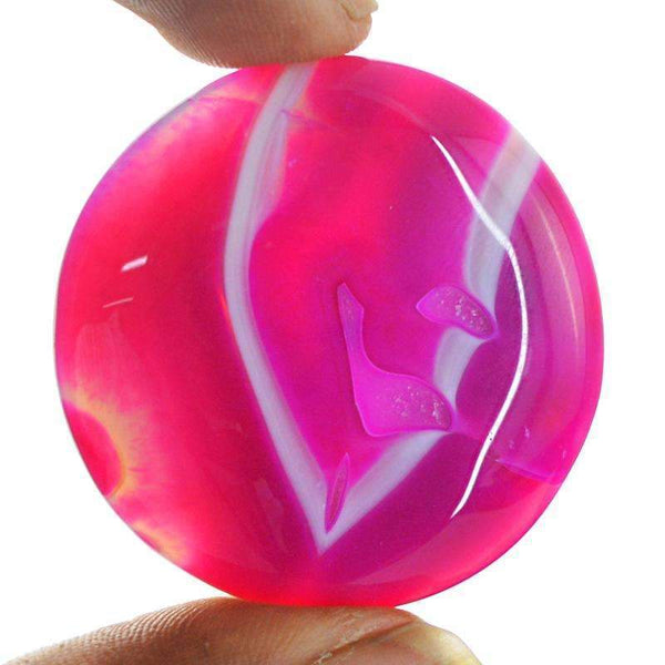 gemsmore:Natural Pink Onyx Gemstone - Round Shape