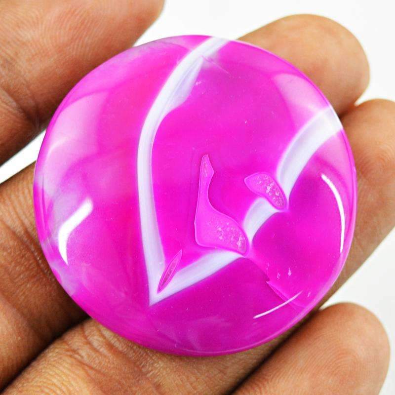 gemsmore:Natural Pink Onyx Gemstone - Round Shape