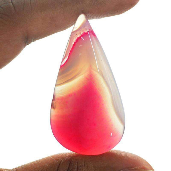 gemsmore:Natural Pink Onyx Gemstone Loose Pear Shape