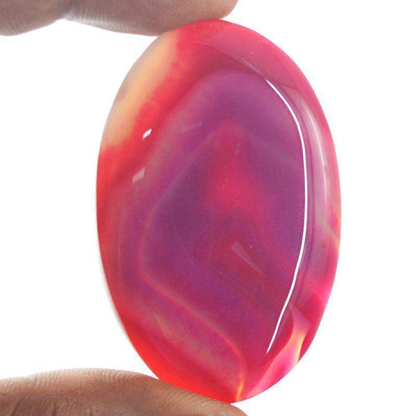 gemsmore:Natural Pink Onyx Oval Shape Loose Gemstone