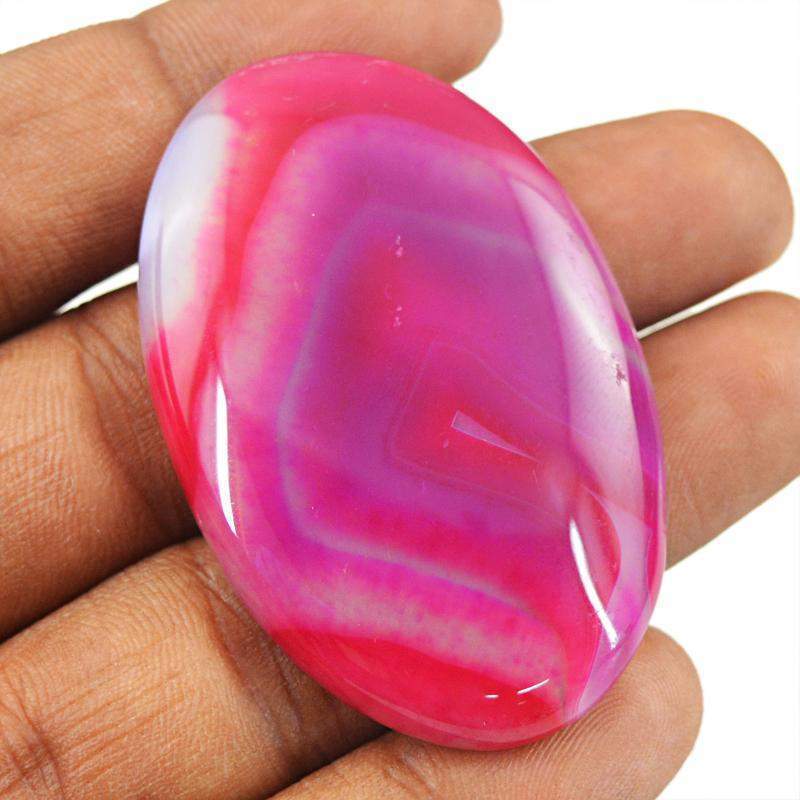 gemsmore:Natural Pink Onyx Oval Shape Loose Gemstone