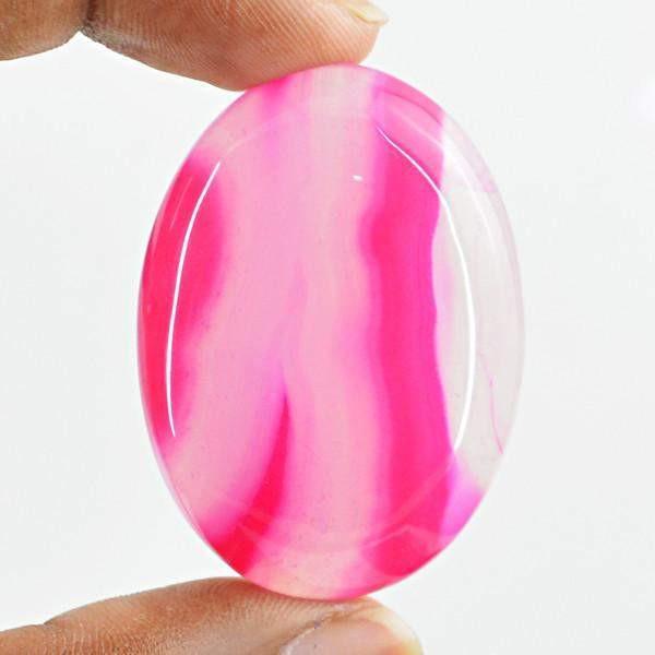 gemsmore:Natural Pink Onyx Oval Shape Plum Cabochon