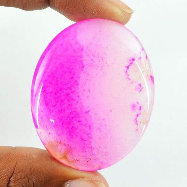 gemsmore:Natural Pink Onyx Oval Shape Untreated Healing Palm Gemstone