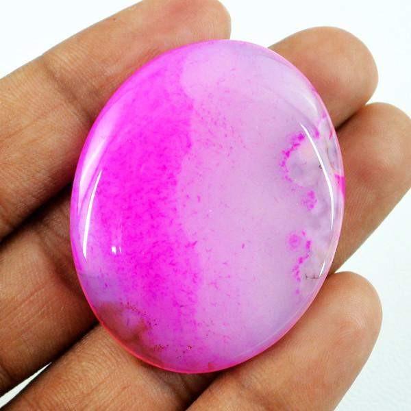 gemsmore:Natural Pink Onyx Oval Shape Untreated Healing Palm Gemstone