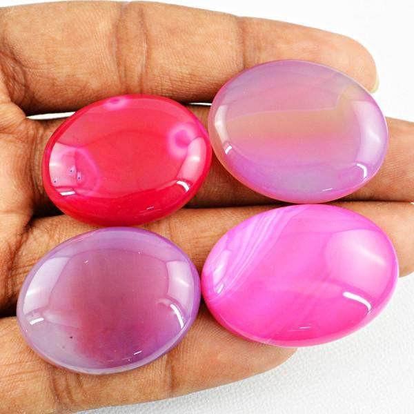 gemsmore:Natural Pink Onyx Oval Shape Worry Stone Gems Lot