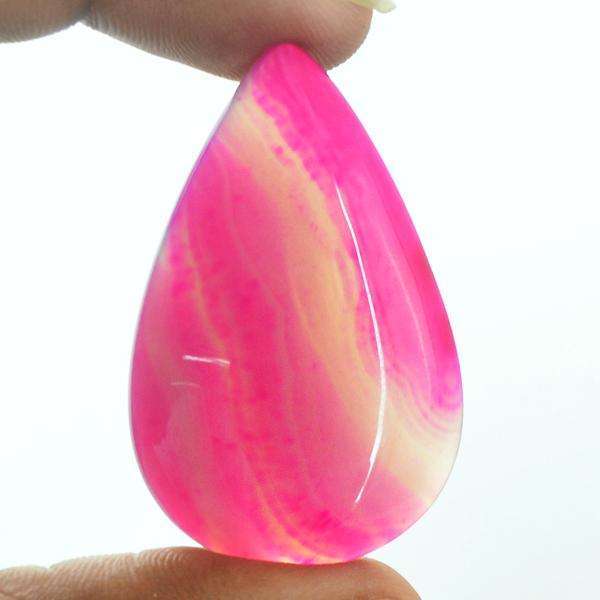 gemsmore:Natural Pink Onyx Pear Shape  Loose Gemstone