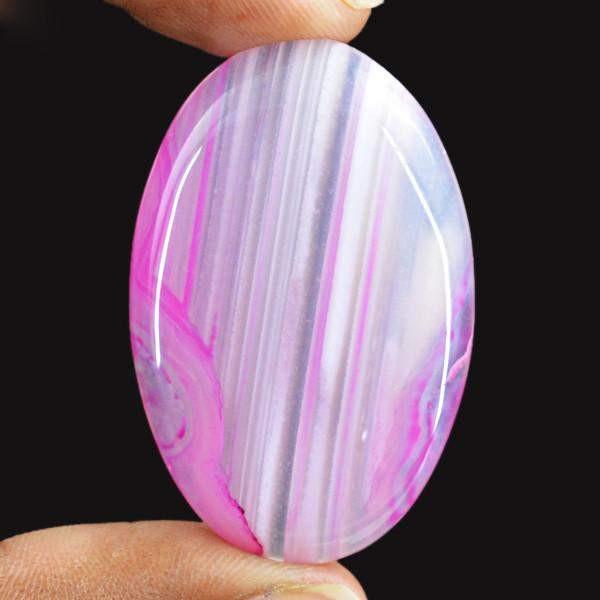gemsmore:Natural Pink Onyx Plum Oval Shape Untreated Gemstone