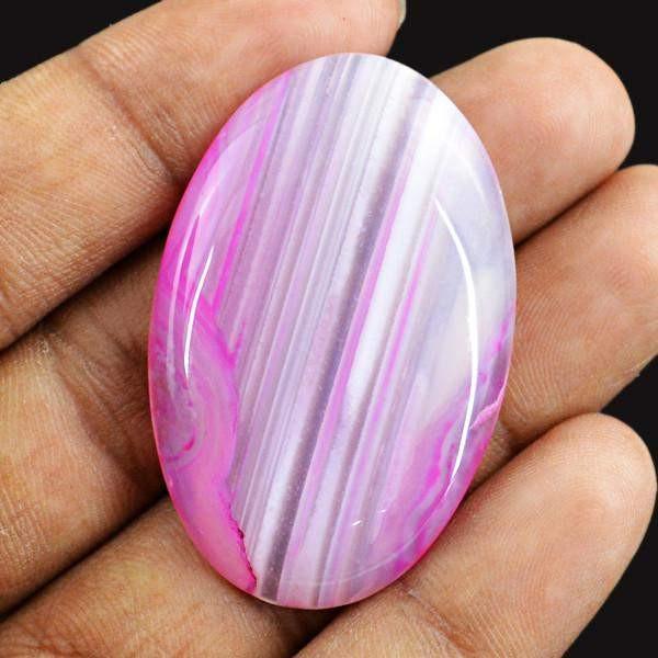 gemsmore:Natural Pink Onyx Plum Oval Shape Untreated Gemstone