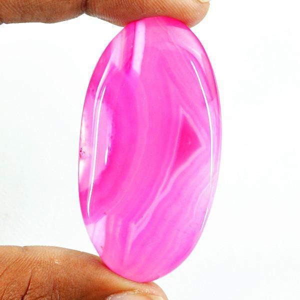 gemsmore:Natural Pink Onyx Worry Stone Oval Shape Loose Gemstone