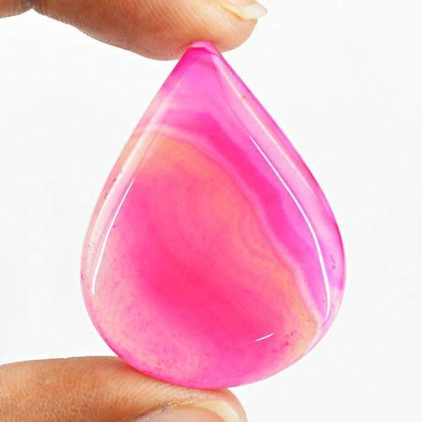 gemsmore:Natural Pink Onyx Worry Stone Pear Shape Gemstone