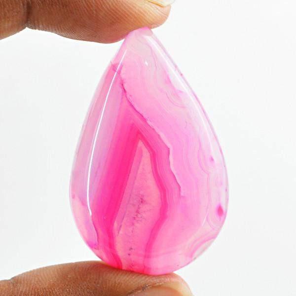 gemsmore:Natural Pink Onyx Worry Stone Untreated Loose Cabochon