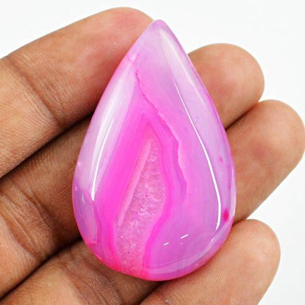 gemsmore:Natural Pink Onyx Worry Stone Untreated Loose Cabochon