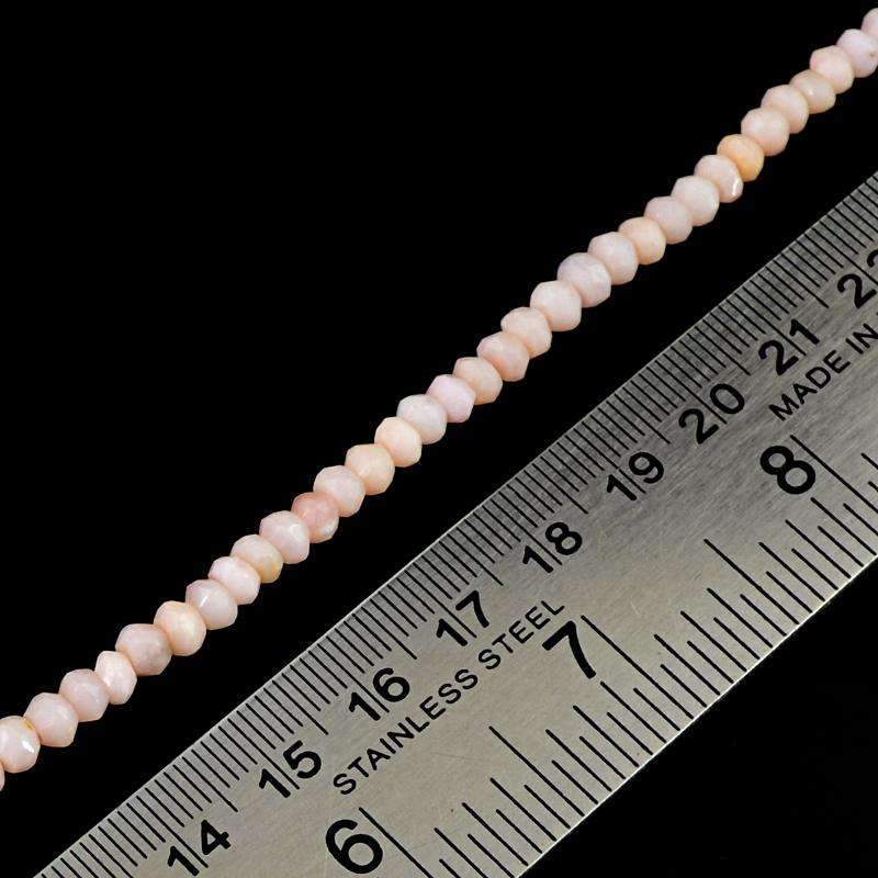 gemsmore:Natural Pink Opal Drilled Beads Strand - Faceted Round Shape