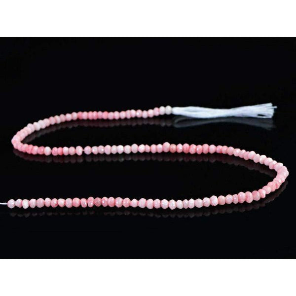 gemsmore:Natural Pink Opal Drilled Faceted Beads Strand