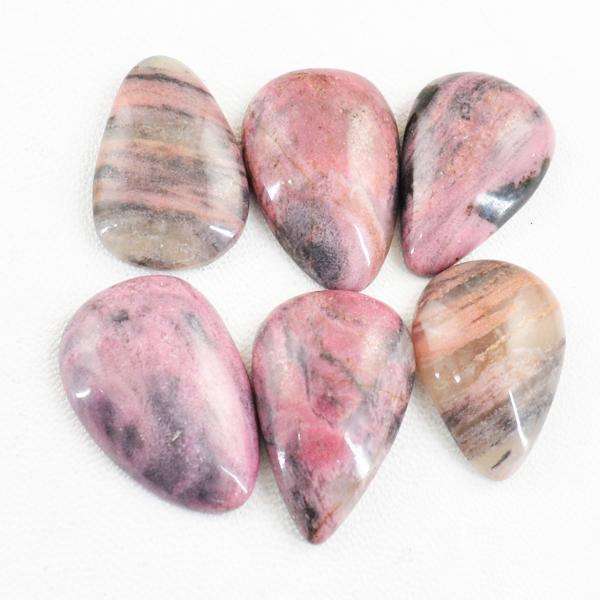 gemsmore:Natural Pink Rhodonite Pear Shape Untreated Loose Gemstone Lot
