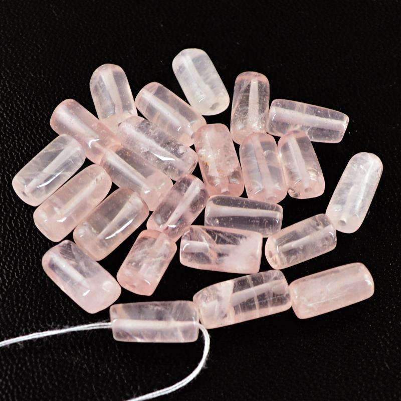 gemsmore:Natural Pink Rose Quartz Beads Lot - Drilled