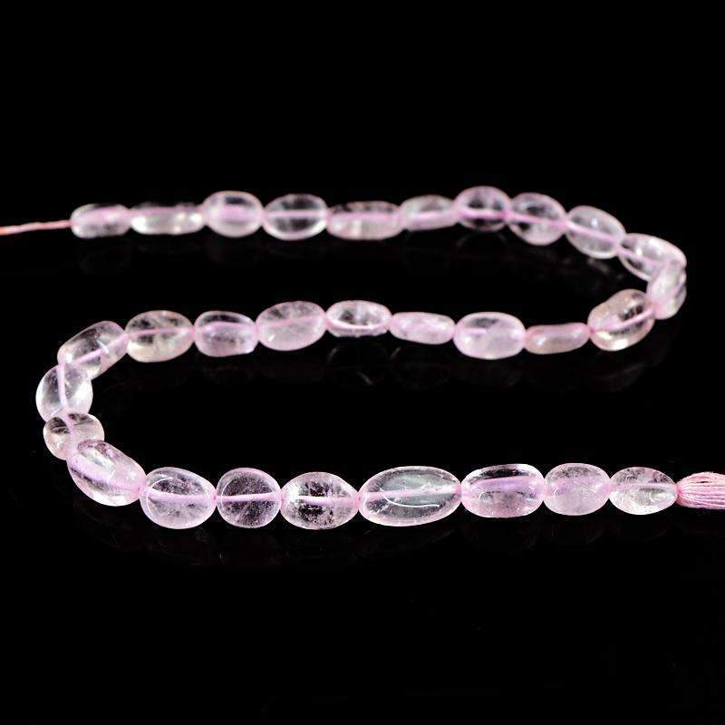 gemsmore:Natural Pink Rose Quartz Beads Strand - Drilled