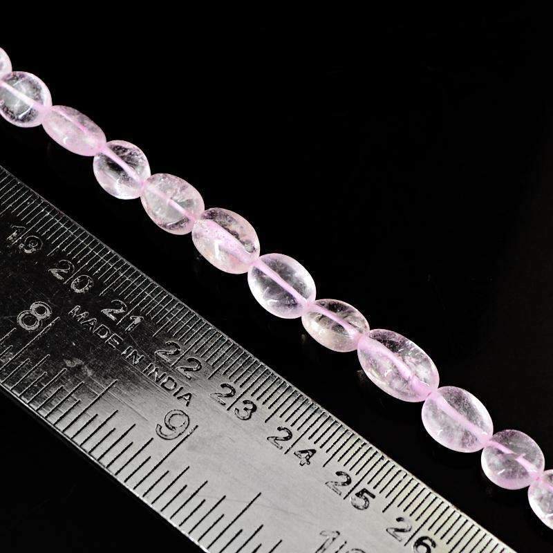 gemsmore:Natural Pink Rose Quartz Beads Strand - Drilled