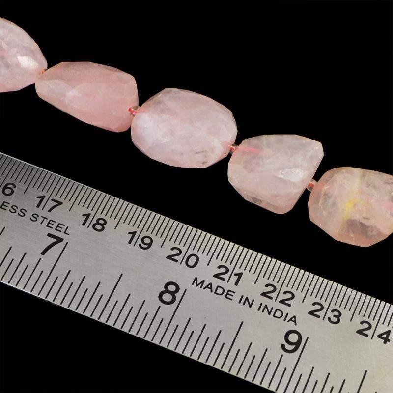 gemsmore:Natural Pink Rose Quartz Beads Strand