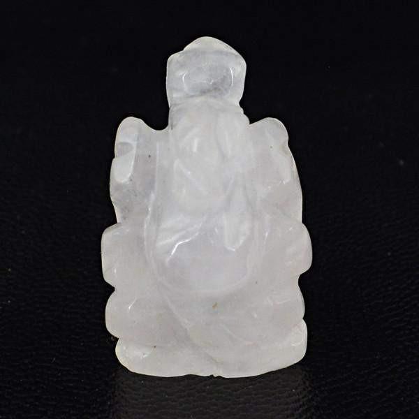 gemsmore:Natural Pink Rose Quartz Carved Ganesha Gem