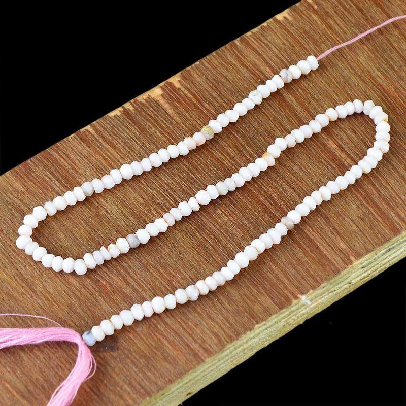 gemsmore:Natural Pink Rose Quartz Faceted Round Shape Beads Strand