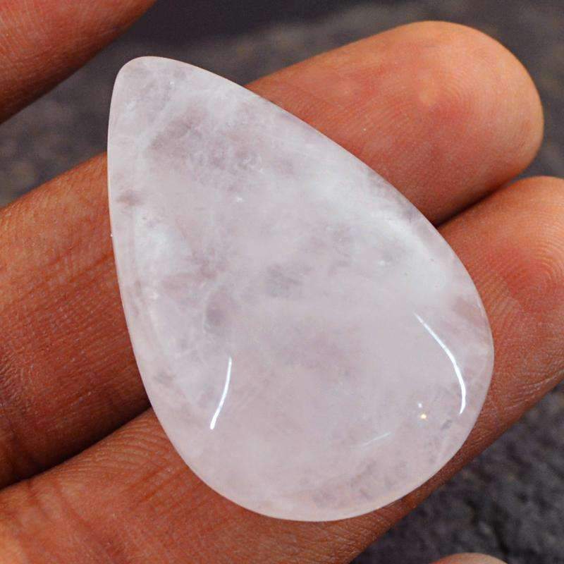 gemsmore:Natural Pink Rose Quartz Gemstone Unheated Pear Shape