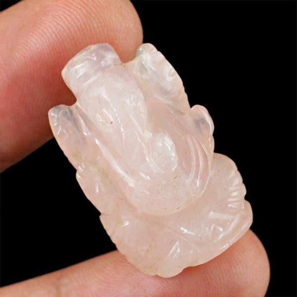 gemsmore:Natural Pink Rose Quartz Hand Carved Gemstone