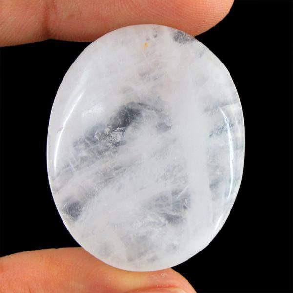 gemsmore:Natural Pink Rose Quartz Healing Palm Oval Shape Gemstone