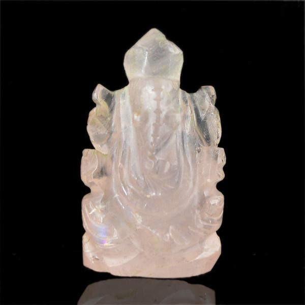 gemsmore:Natural Pink Rose Quartz Lord Ganesha Gemstone