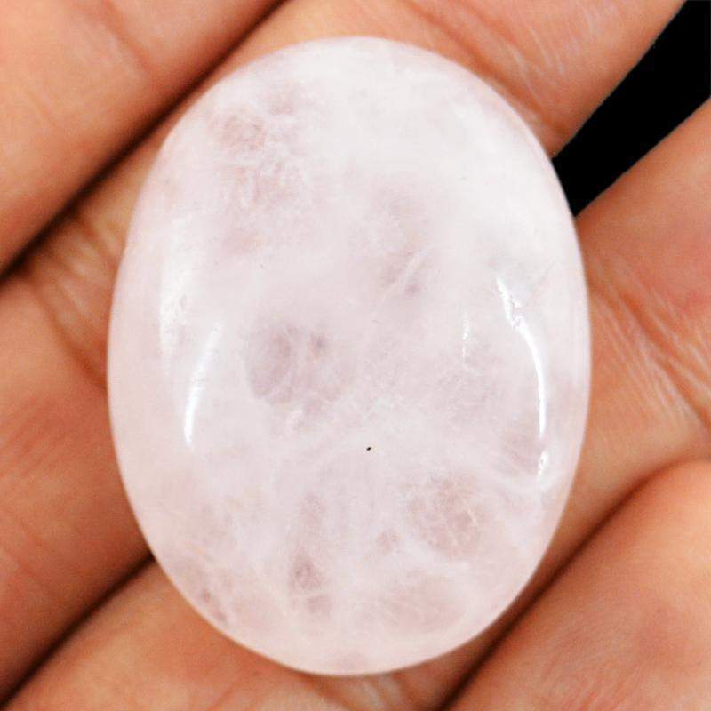 gemsmore:Natural Pink Rose Quartz Oval Shape Loose Gemstone