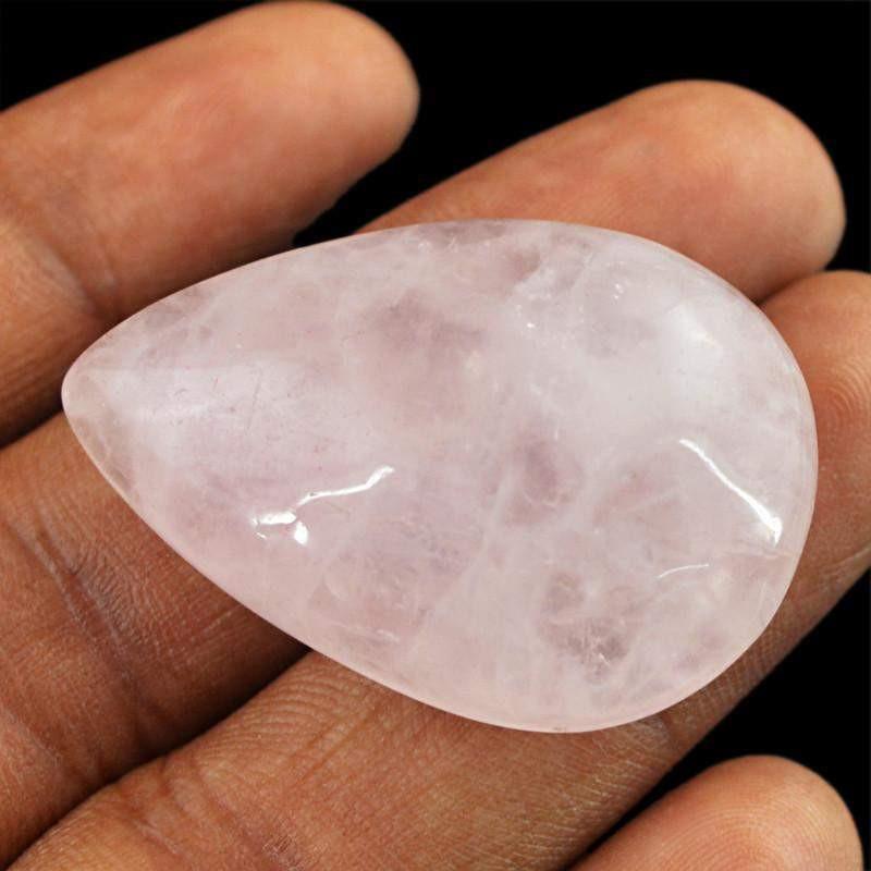 gemsmore:Natural Pink Rose Quartz Pear Shape Gemstone