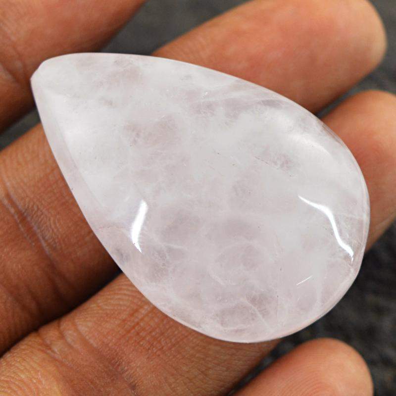 gemsmore:Natural Pink Rose Quartz Pear Shape Gemstone