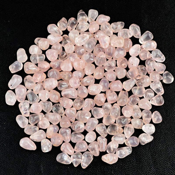 gemsmore:Natural Pink Rose Quartz Unheated Drilled Beads Lot