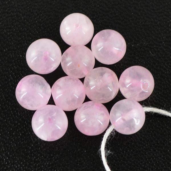 gemsmore:Natural Pink Rose Quartz Untreated Round Drilled Beads Lot