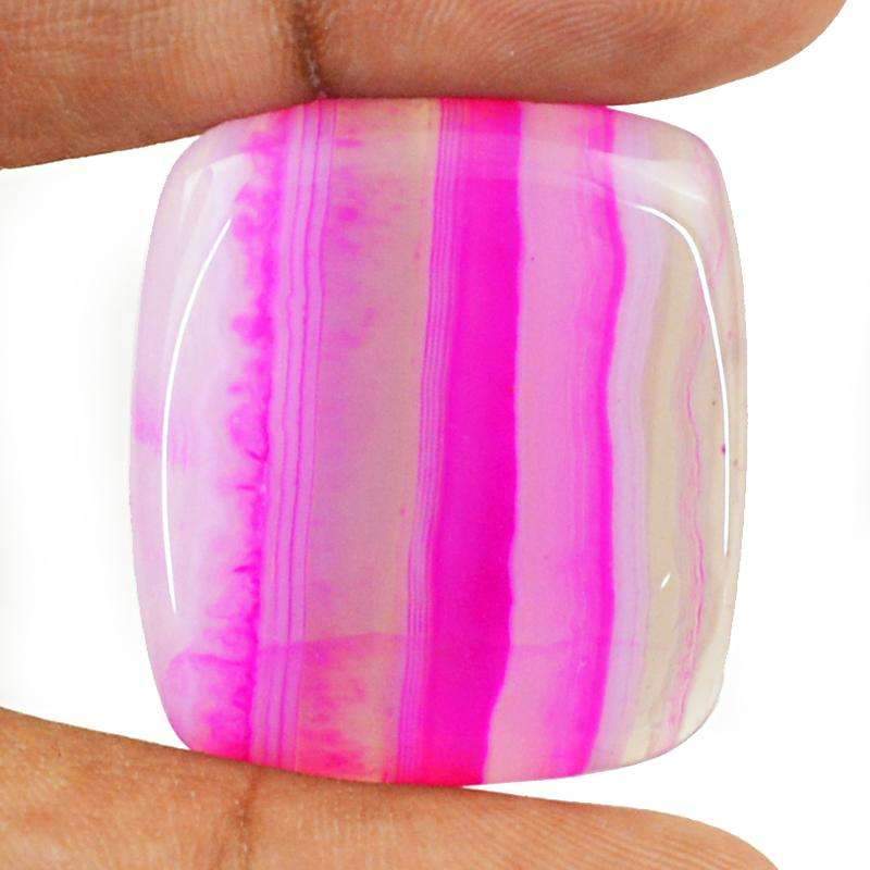gemsmore:Natural Pink Striped Onyx Gemstone - Untreated Loose