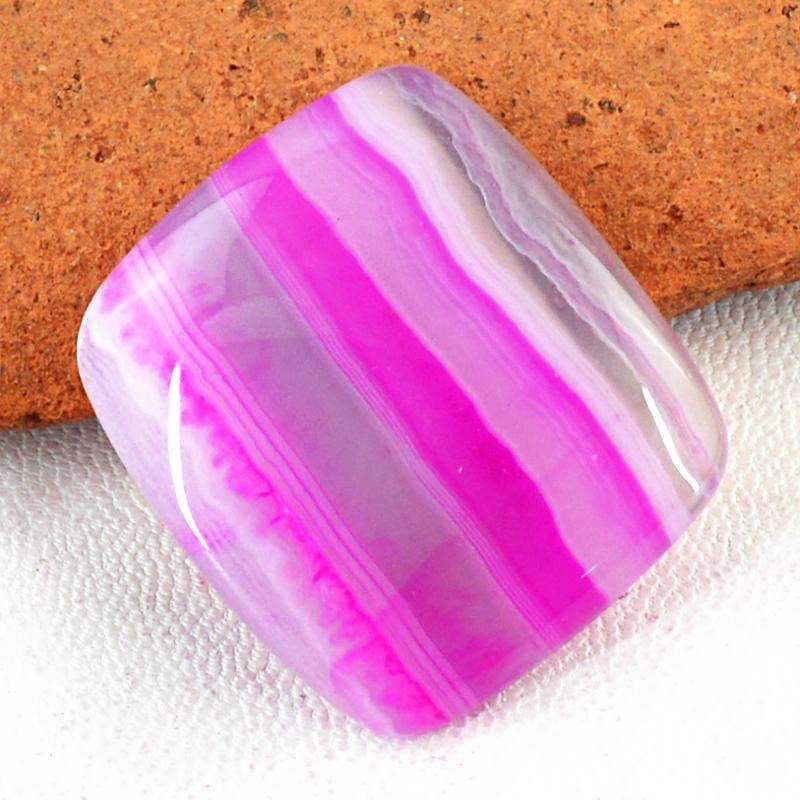 gemsmore:Natural Pink Striped Onyx Gemstone - Untreated Loose