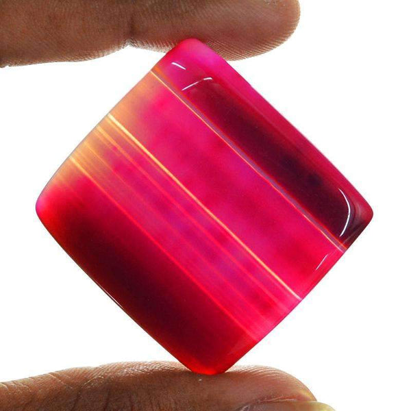 gemsmore:Natural Pink Striped Onyx Gemstone Loose Untreated