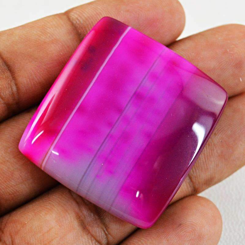 gemsmore:Natural Pink Striped Onyx Gemstone Loose Untreated