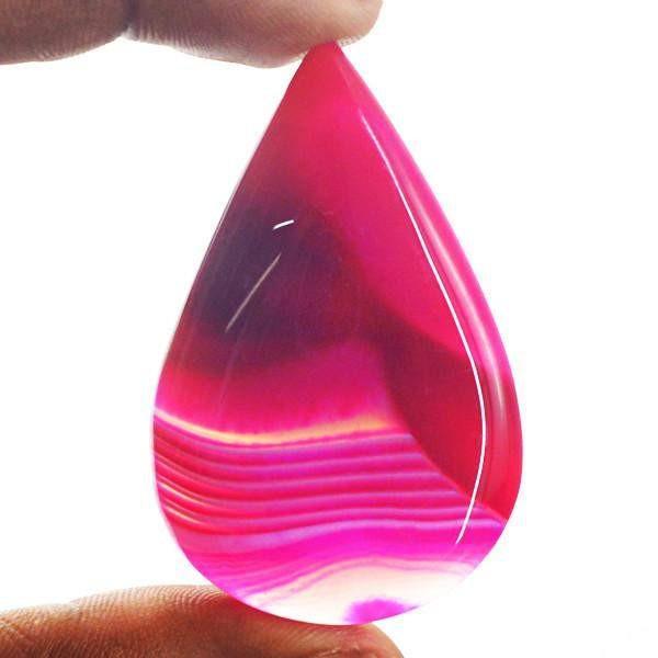 gemsmore:Natural Pink Striped Onyx Pear Shape Gemstone