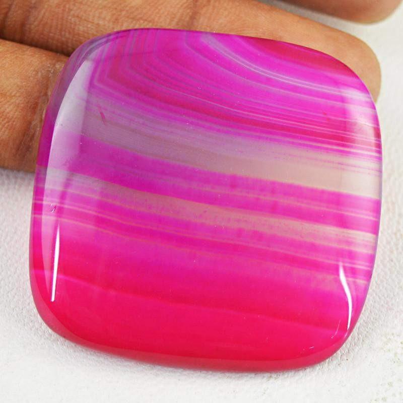 gemsmore:Natural Pink Striped Onyx Untreated Genuine Gemstone