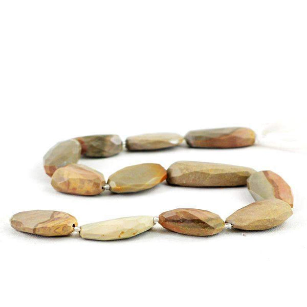 gemsmore:Natural Polygram Jasper Beads Strand - Faceted Drilled