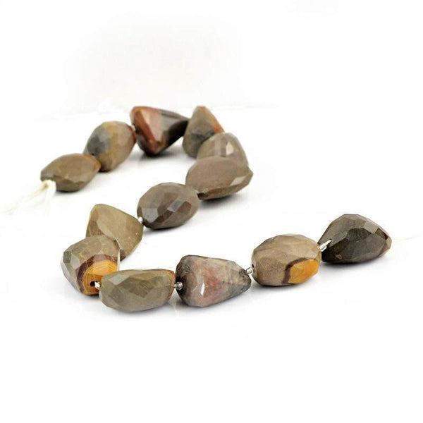 gemsmore:Natural Polygram Jasper Faceted Beads Strand