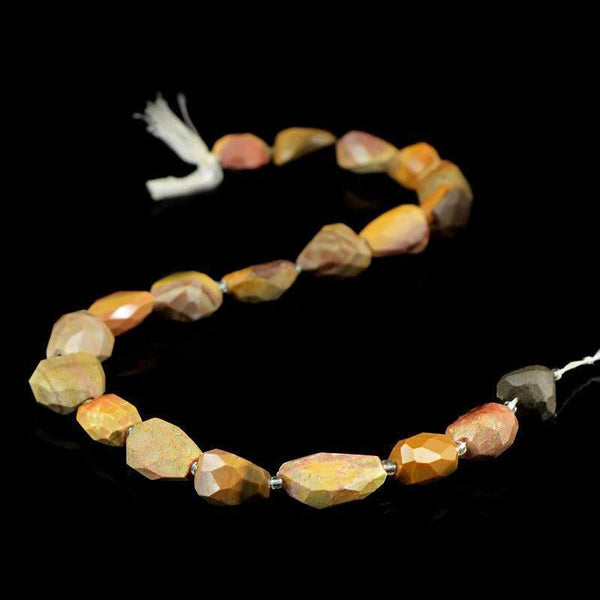 gemsmore:Natural Polygram Jasper Faceted Beads Strand