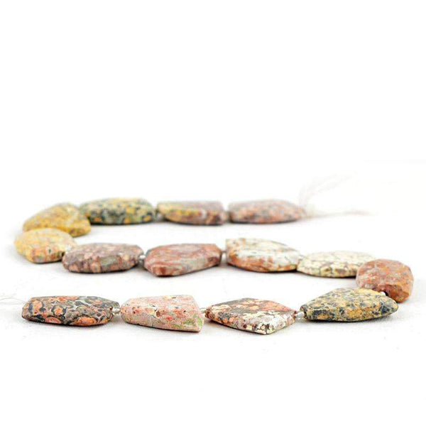 gemsmore:Natural Poppy Jasper Beads Strand - Faceted Drilled