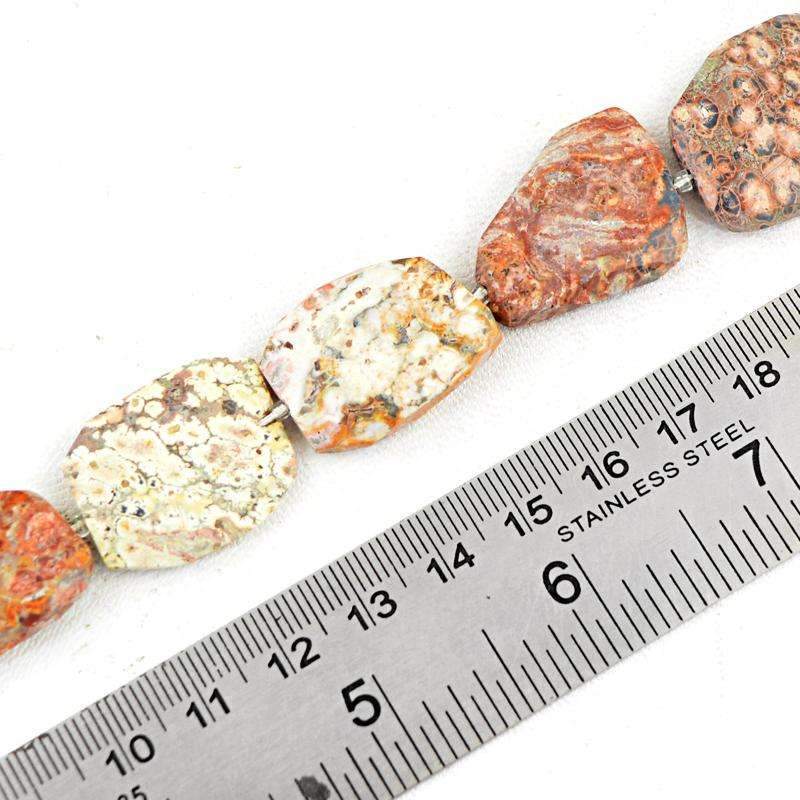 gemsmore:Natural Poppy Jasper Beads Strand - Faceted Drilled