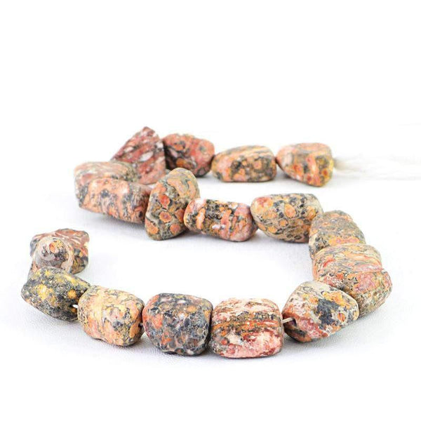 gemsmore:Natural Poppy Jasper Drilled Beads Strand