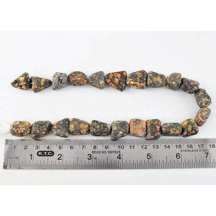 gemsmore:Natural Poppy Jasper Drilled Beads Strand
