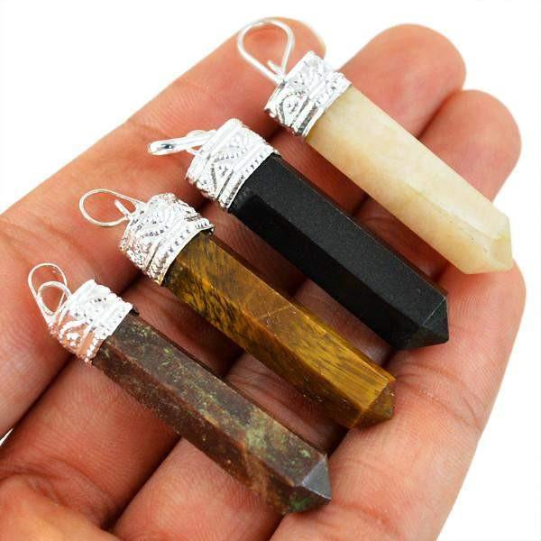 gemsmore:Natural Pure Reiki Healing Point Pendant Lot