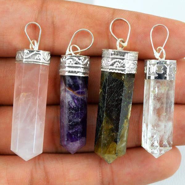 gemsmore:Natural Pure Reiki Healing Point Pendant Lot