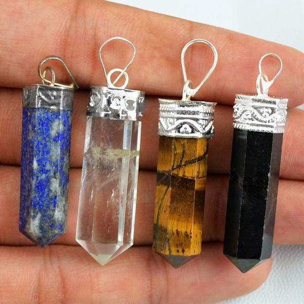 gemsmore:Natural Pure Reiki Healing Point Pendant Lot